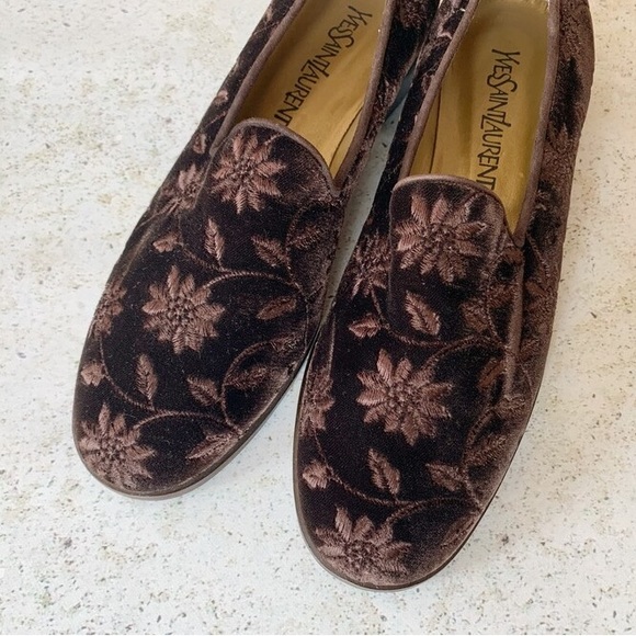 🤎 YSL YVES SAINT LAURENT Shoes Flats Loafers size 8.5 - Picture 5 of 8
